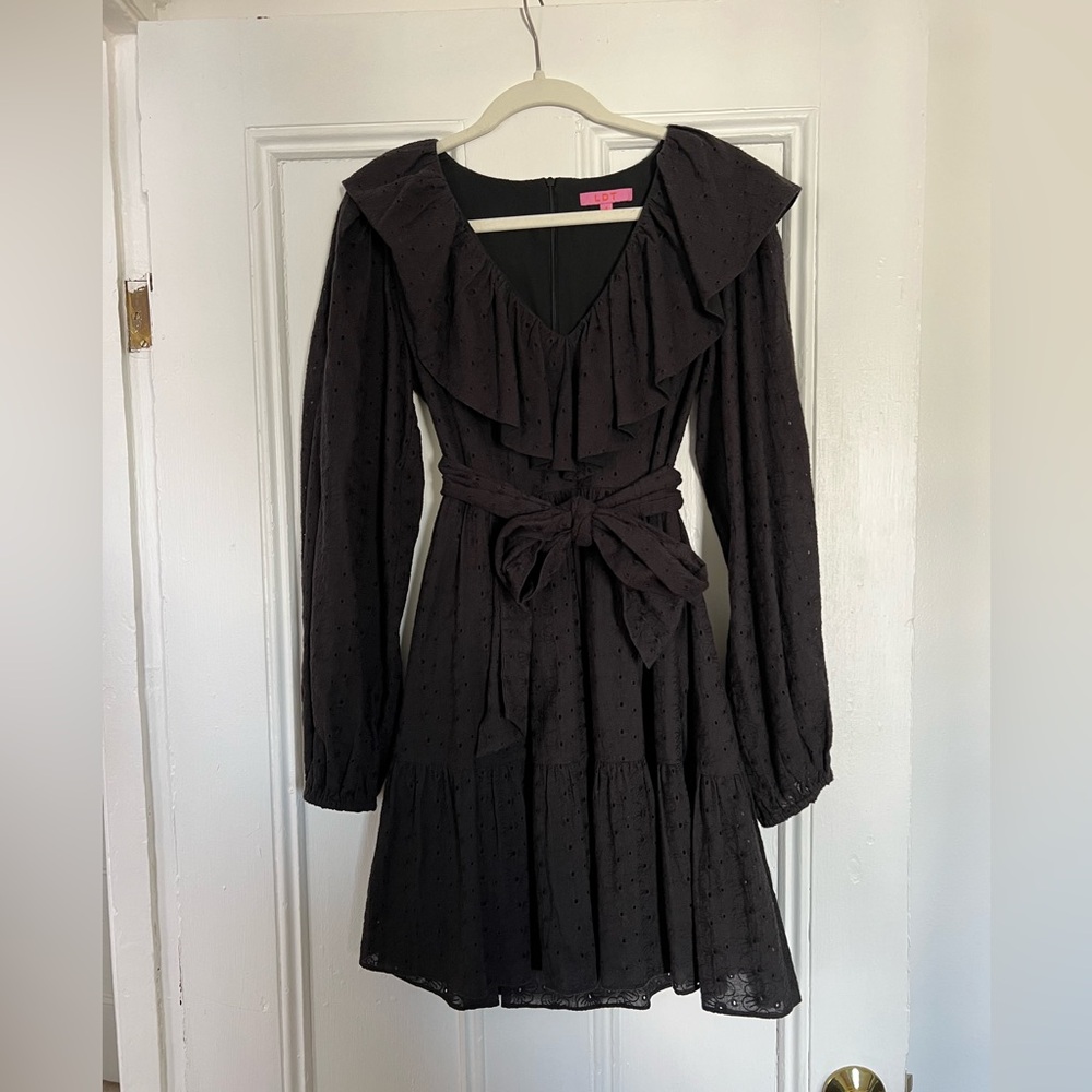 LTD black eyelet dress